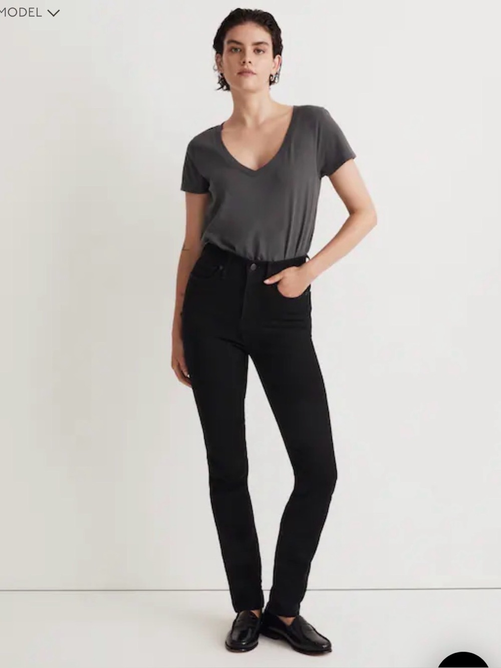 Madewell Black Mid-Rise Stove Pipe Jeans